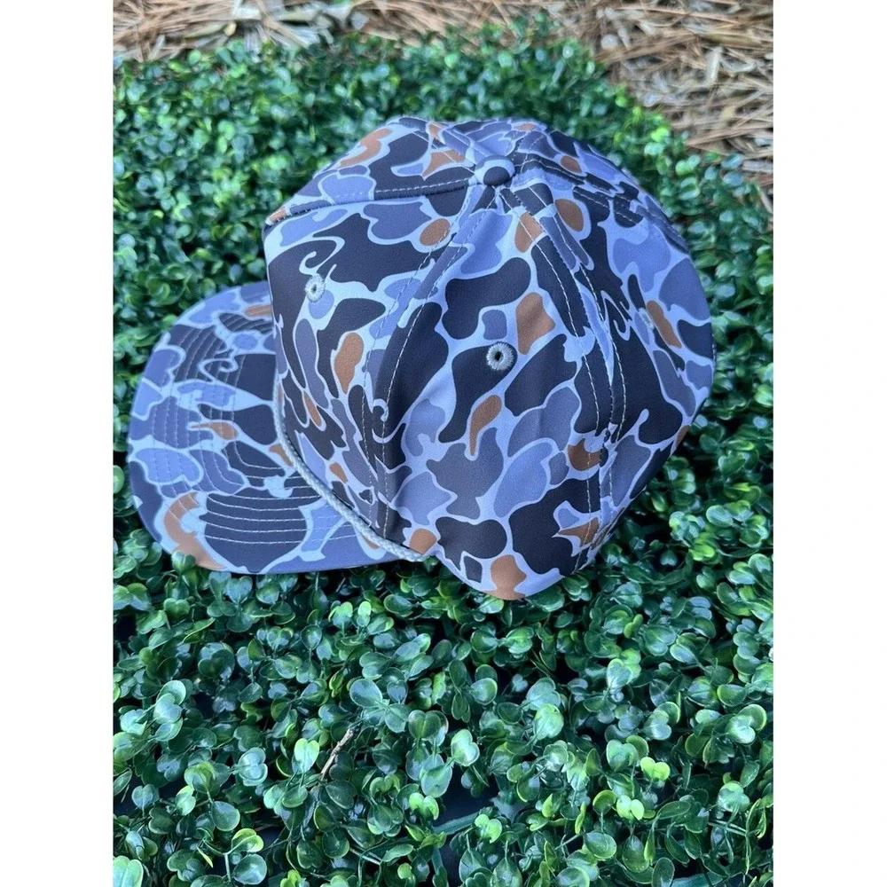 Franc & Jesse Snapback Hat Mens OSFM Blue Duck Camo Excellent Rope Flat Brim Cap - Picture 2 of 5